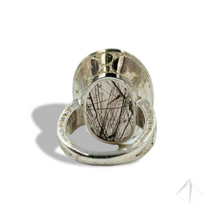 Bague Cocktail Argent Massif et Quartz Rutile Fumé